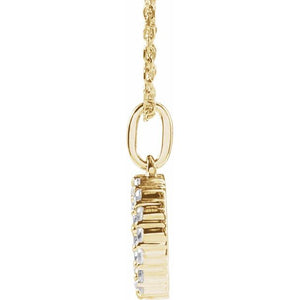 14K Yellow Gold Initial A Necklace with 1/5 CTW Lab-Grown Diamonds