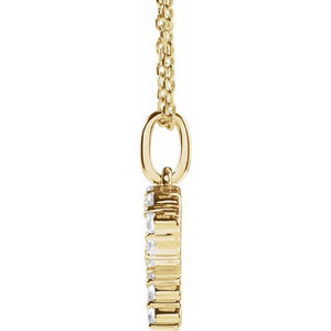 14K Yellow Gold Initial A Necklace with 1/5 CTW Lab-Grown Diamonds