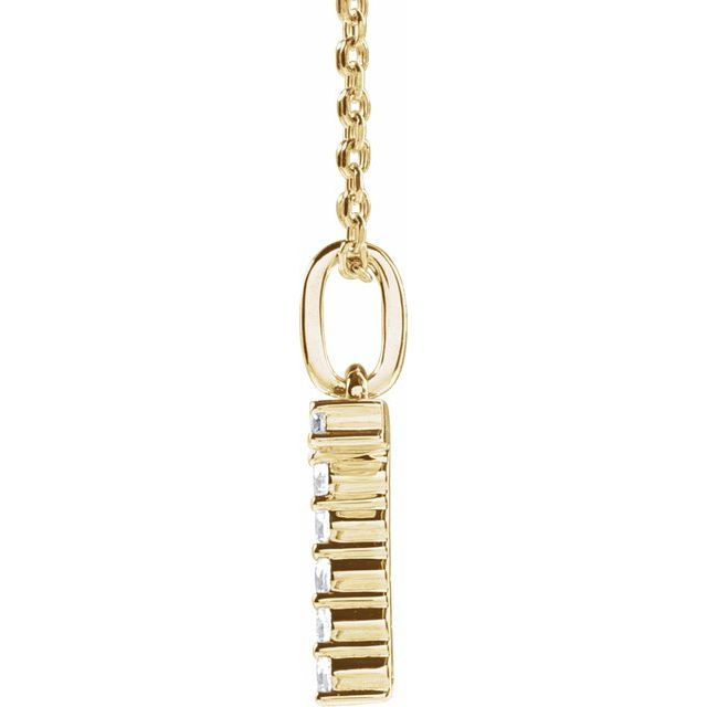 14K Yellow Gold Initial A Necklace with 1/5 CTW Lab-Grown Diamonds