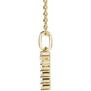 14K Yellow Gold Initial A Necklace with 1/5 CTW Lab-Grown Diamonds