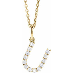 1/5 CTW Lab-Grown Diamond Initial Necklace Crafted in 14K Gold