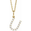 14K Yellow Gold Initial A Necklace with 1/5 CTW Lab-Grown Diamonds