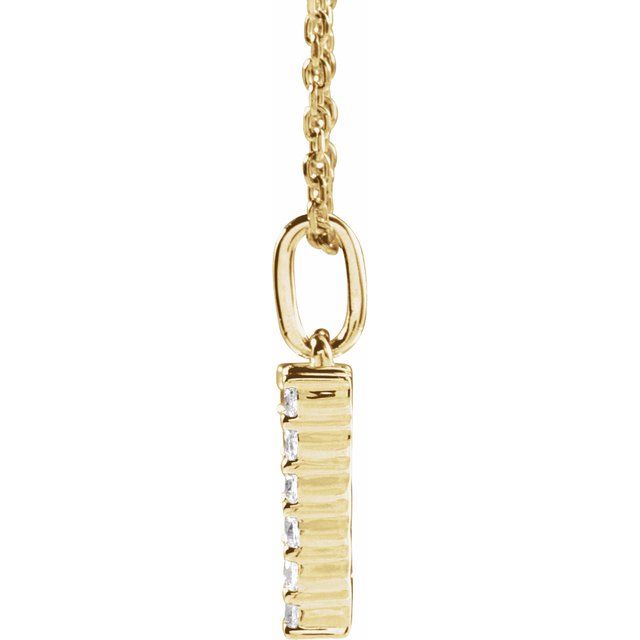 14K Yellow Gold Initial A Necklace with 1/5 CTW Lab-Grown Diamonds