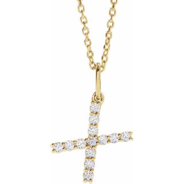 1/5 CTW Lab-Grown Diamond Initial Necklace Crafted in 14K Gold