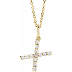 1/5 CTW Lab-Grown Diamond Initial Necklace Crafted in 14K Gold