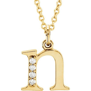 14K White Gold .025 CTW Natural Diamond Initial 'A' 16