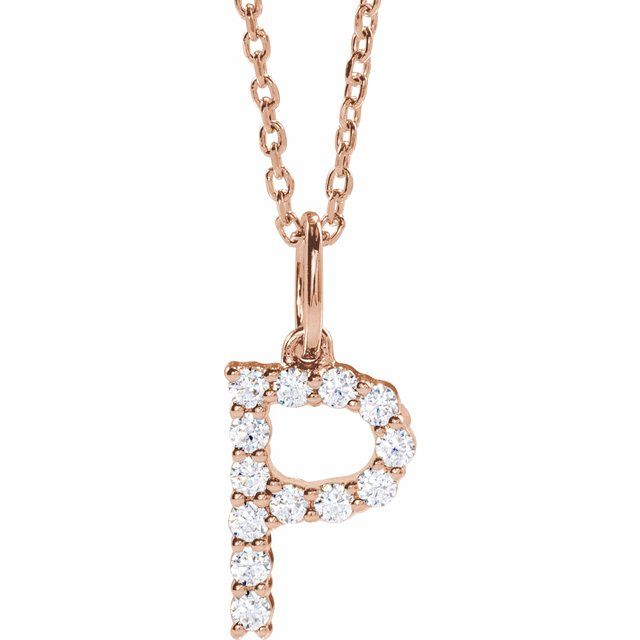 1/5 CTW Lab-Grown Diamond Initial Necklace in 14K Gold