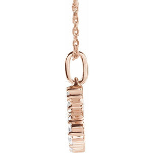 14K Yellow Gold Initial A Necklace with 1/5 CTW Lab-Grown Diamonds