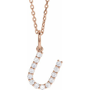 1/5 CTW Lab-Grown Diamond Initial Necklace in 14K Gold