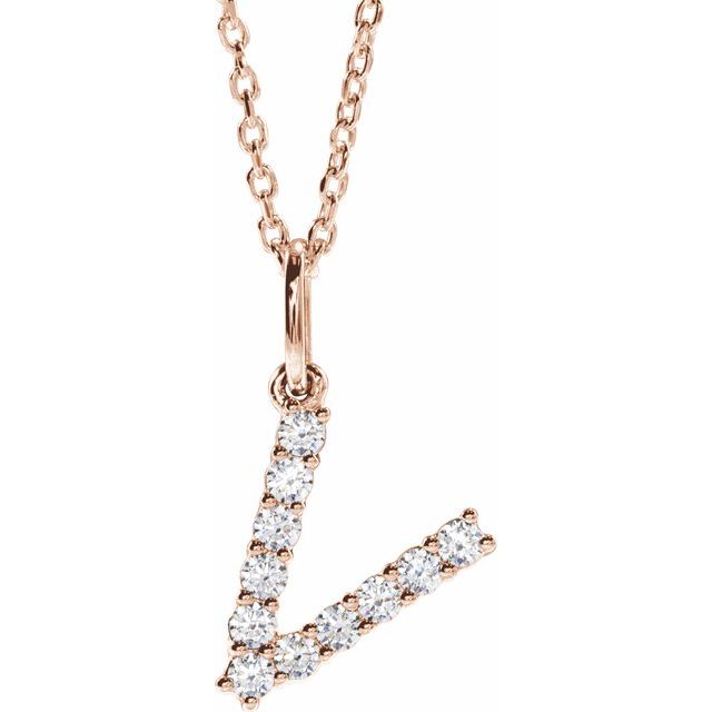1/5 CTW Lab-Grown Diamond Initial Necklace Crafted in 14K Gold
