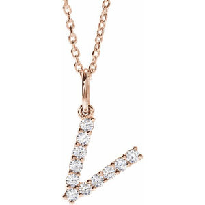 1/5 CTW Lab-Grown Diamond Initial Necklace Crafted in 14K Gold