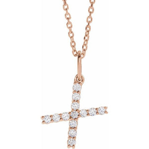 1/5 CTW Lab-Grown Diamond Initial Necklace Crafted in 14K Gold