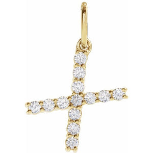 1/5 CTW Lab-Grown Diamond Initial Pendant in 14K Gold