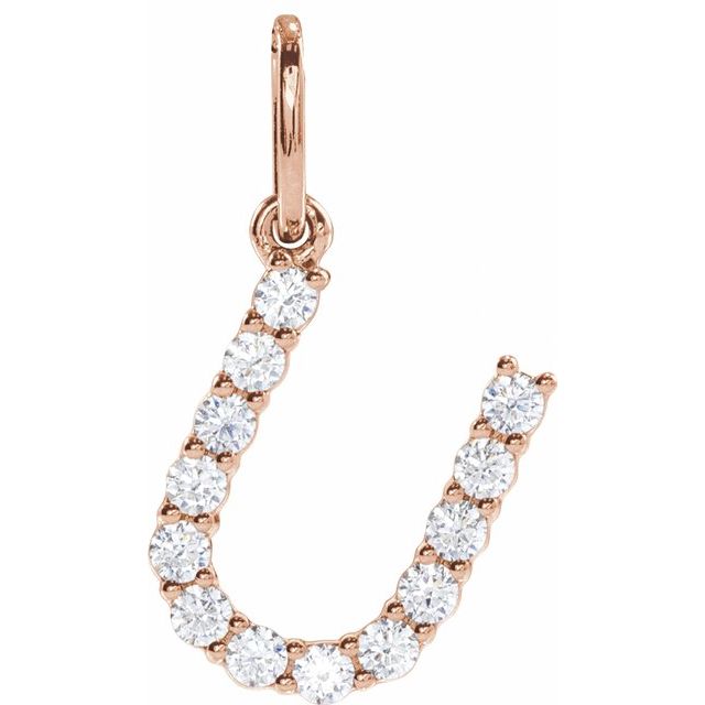 1/5 CTW Lab-Grown Diamond Initial Pendant in 14K Gold