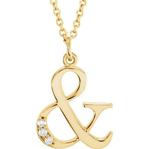 14K White Gold .025 CTW Natural Diamond Initial 'A' 16