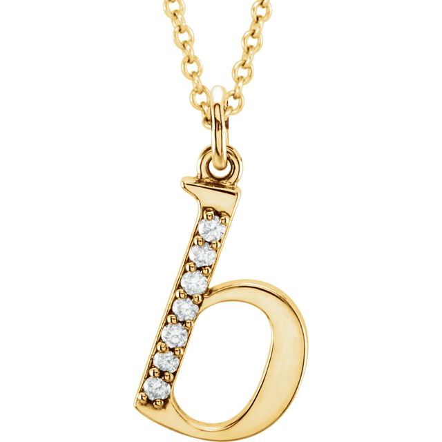 14K White Gold .025 CTW Natural Diamond Initial 'A' 16" Necklace