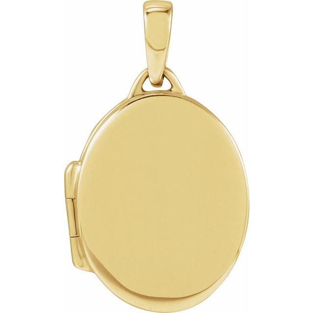 14K Yellow Gold Custom Engravable Oval Locket - Timeless Elegance