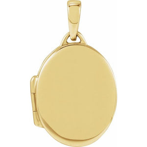 14K Yellow Gold Custom Engravable Oval Locket - Timeless Elegance