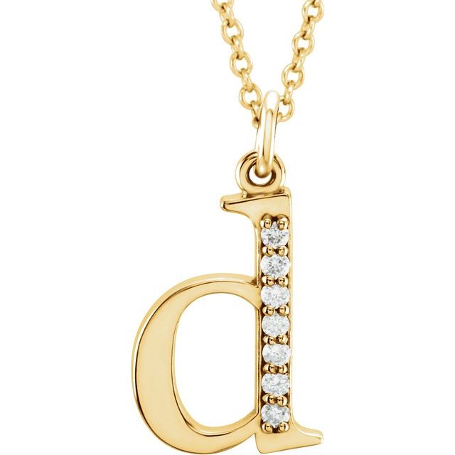 14K White Gold .025 CTW Natural Diamond Initial 'A' 16" Necklace