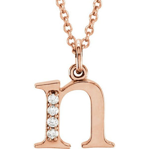 14K White Gold .025 CTW Natural Diamond Initial 'A' 16