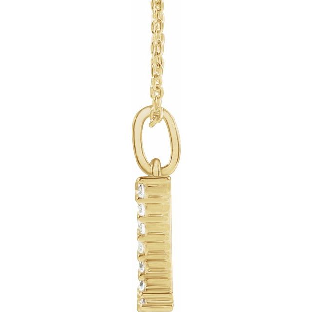 14K Yellow Gold Initial A Necklace with 1/5 CTW Lab-Grown Diamonds