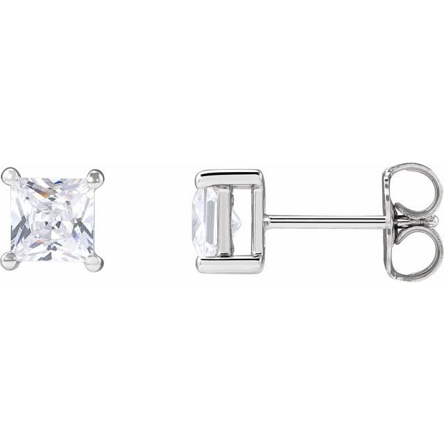 1 CTW Lab-Grown Diamond Square 4 Prong Earrings in 14K Gold