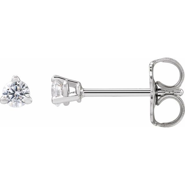 14K Gold Lab-Grown Diamond 3-Prong Basket Style Stud Earrings