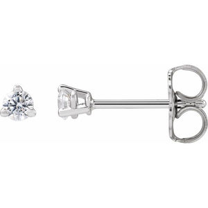 14K Gold Lab-Grown Diamond 3-Prong Basket Style Stud Earrings