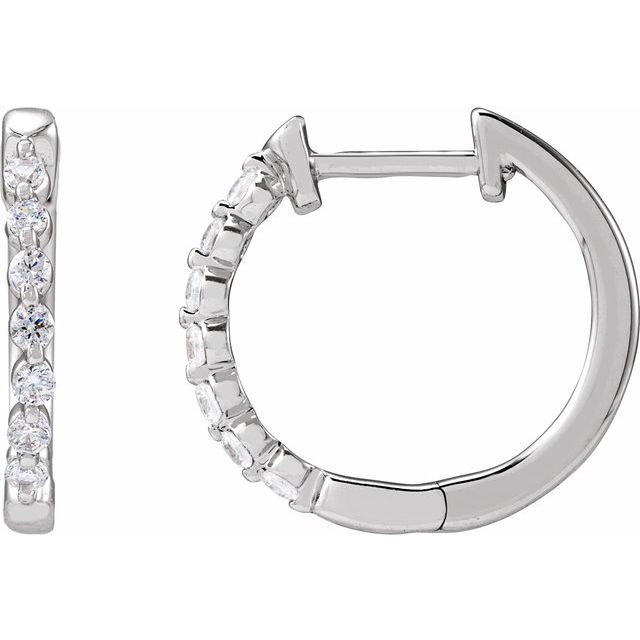 14K Gold Lab-Grown Diamond Hoop Earrings - Options Available