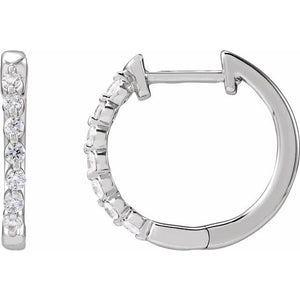 14K Gold Lab-Grown Diamond Hoop Earrings - Options Available