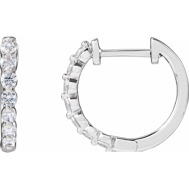 14K Gold Lab-Grown Diamond Hoop Earrings - Options Available
