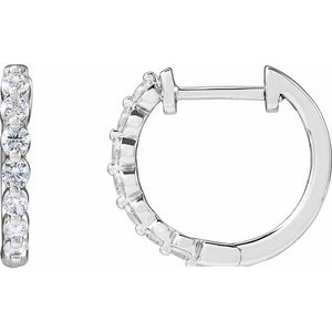 14K Gold Lab-Grown Diamond Hoop Earrings - Options Available