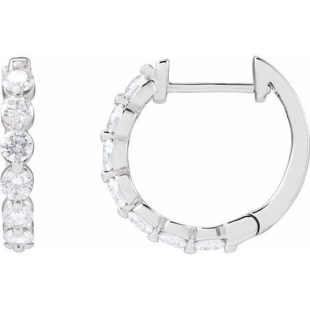 14K Gold Lab-Grown Diamond Hoop Earrings - Options Available