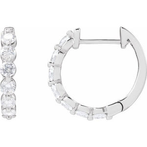 14K Gold Lab-Grown Diamond Hoop Earrings - Options Available