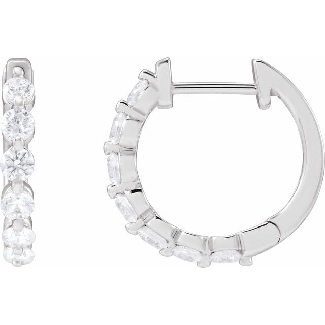 14K Gold Lab-Grown Diamond Hoop Earrings - Options Available