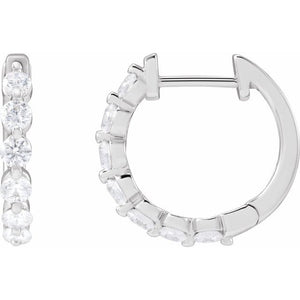 14K Gold Lab-Grown Diamond Hoop Earrings - Options Available