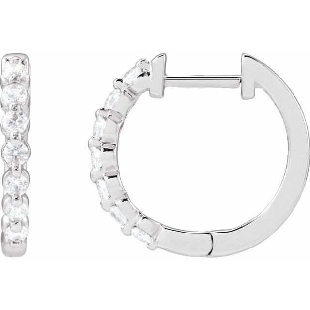 14K Gold Lab-Grown Diamond Hoop Earrings - Options Available