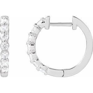 14K Gold Lab-Grown Diamond Hoop Earrings - Options Available