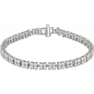 14K Gold Lab-Grown Diamond Cluster Line Bracelet