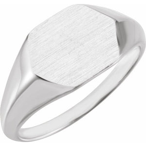 14K Gold & Platinum Signet Ring - Options Available