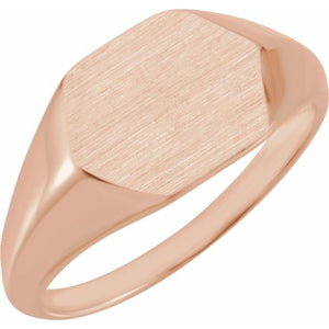 14K Gold & Platinum Signet Ring - Options Available