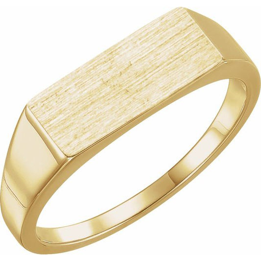 14K Gold, Silver & Platinum Signet Ring - Options Available