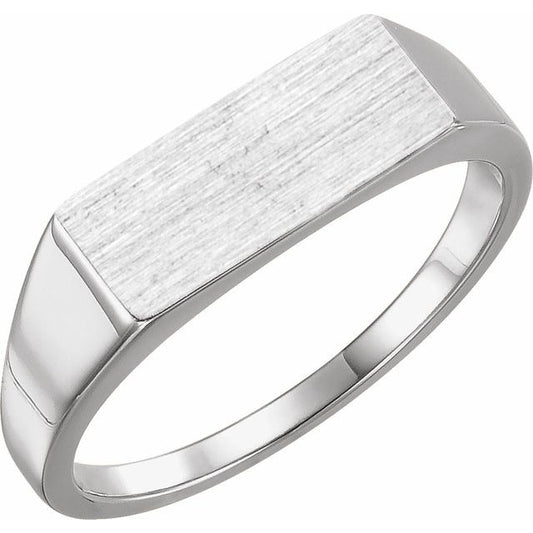 14K Gold, Silver & Platinum Signet Ring - Options Available