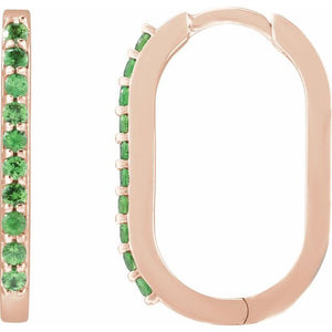 Natural White Sapphire Hoop Earrings in 14K Gold, Silver & Platinum