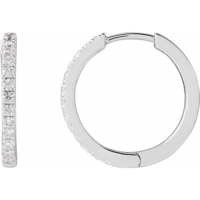 14K Gold Lab-Grown Diamond Hoop Earrings - Options Available