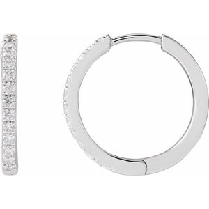 14K Gold Lab-Grown Diamond Hoop Earrings - Options Available