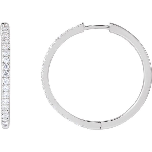 14K Gold Lab-Grown Diamond Hoop Earrings - Options Available