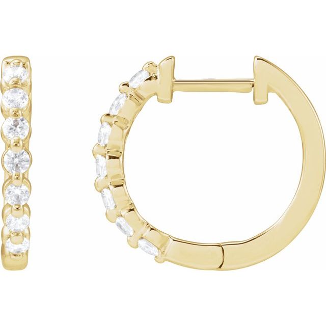 14K Gold Lab-Grown Diamond Hoop Earrings - Options Available