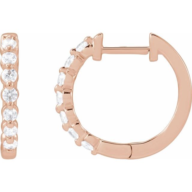 14K Gold Lab-Grown Diamond Hoop Earrings - Options Available