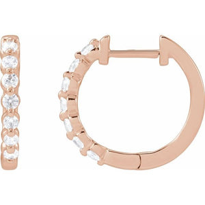 14K Gold Lab-Grown Diamond Hoop Earrings - Options Available